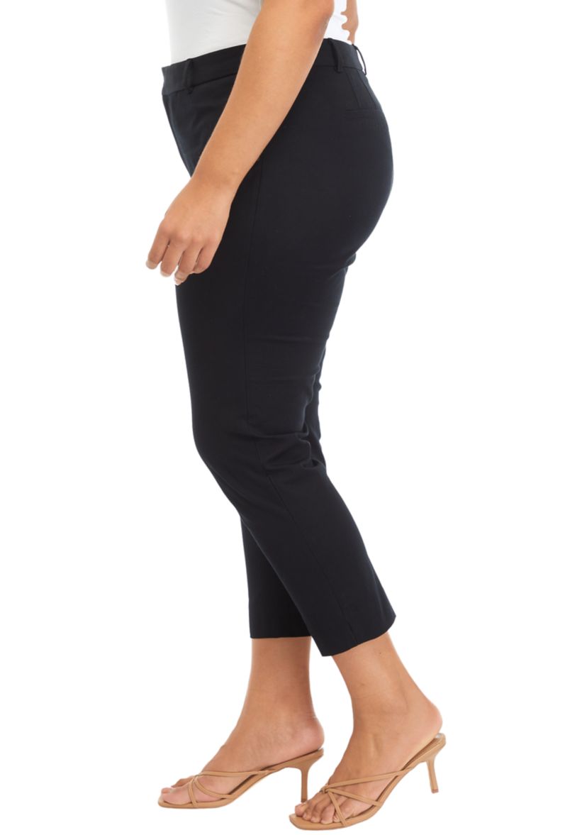 Plus Size Bi Stretch Fly Front Short Pants