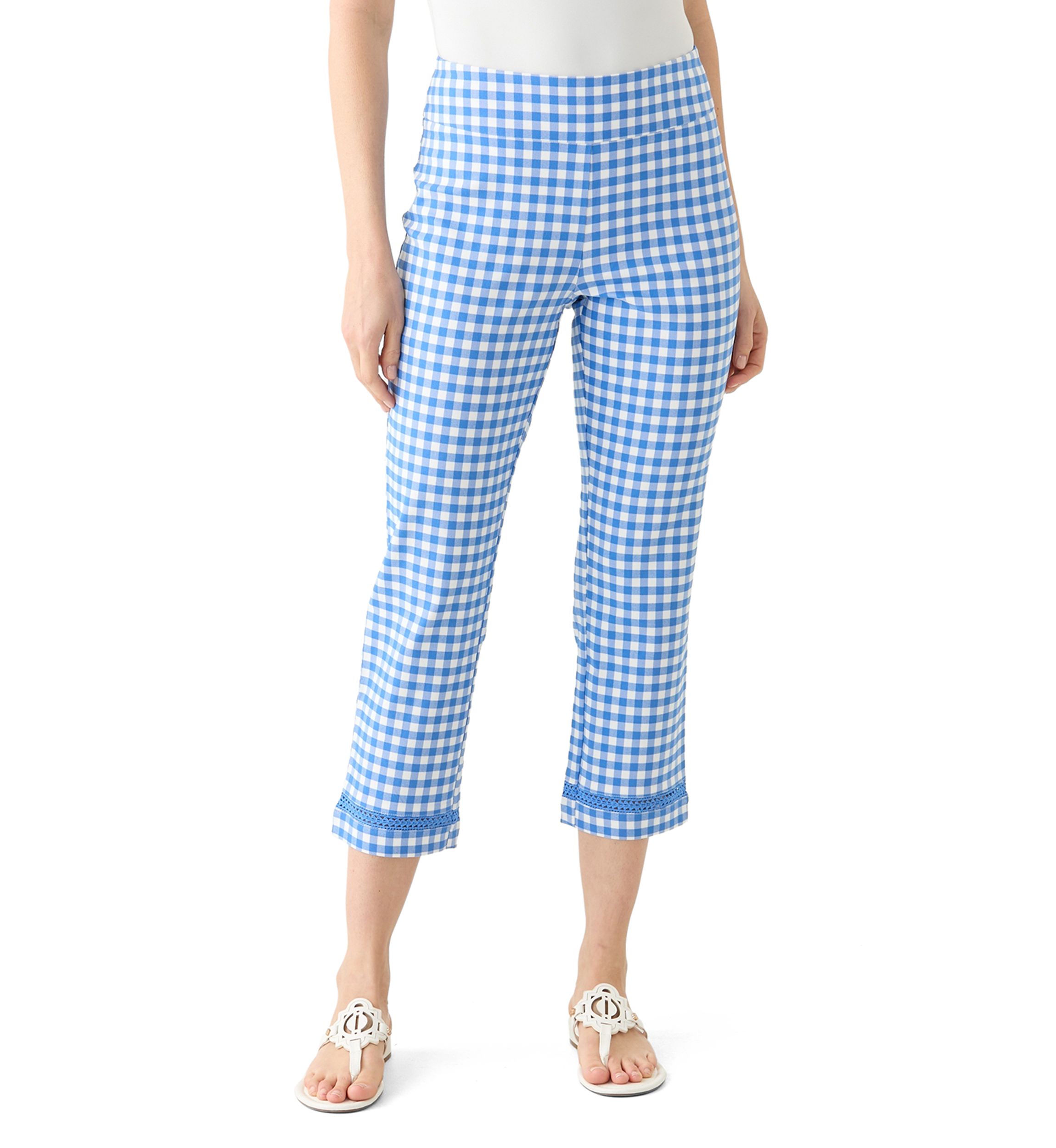 Womens Crochet Trim Mill Crop Pants