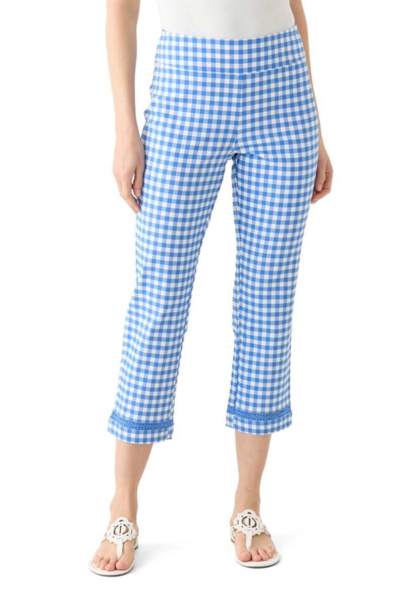 Womens Crochet Trim Mill Crop Pants