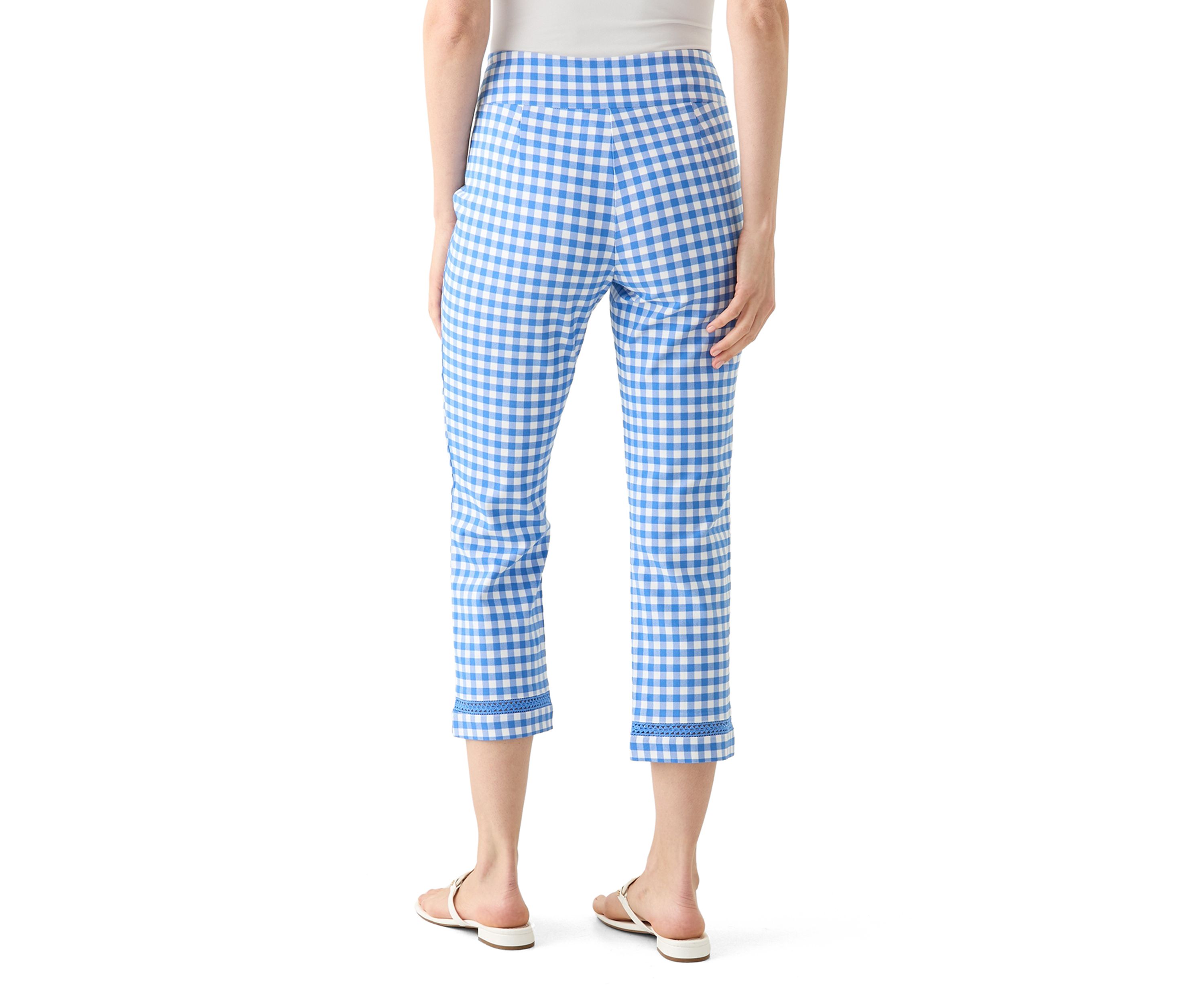 Womens Crochet Trim Mill Crop Pants