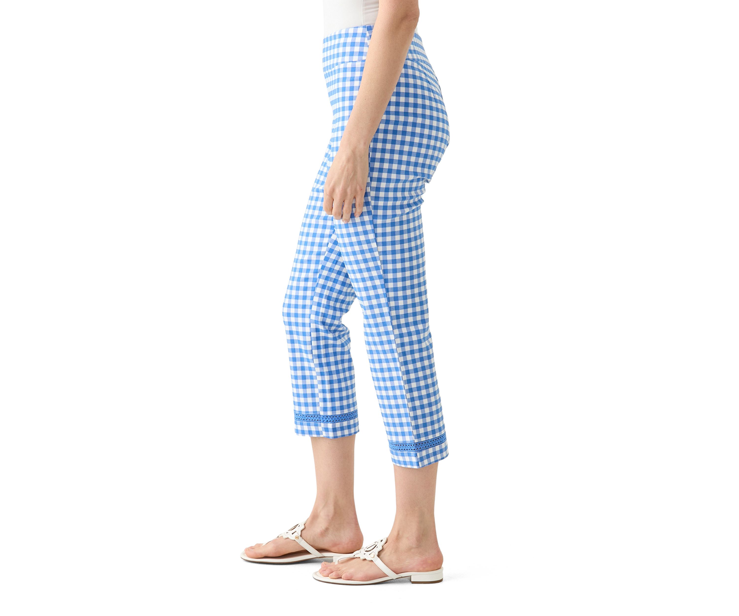 Womens Crochet Trim Mill Crop Pants