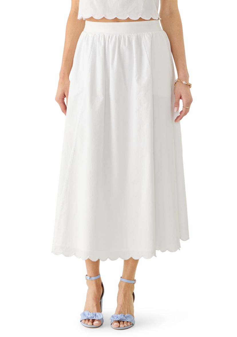 Crown & Ivy™ Women's Scallop Hem Midi Skirt | Belk