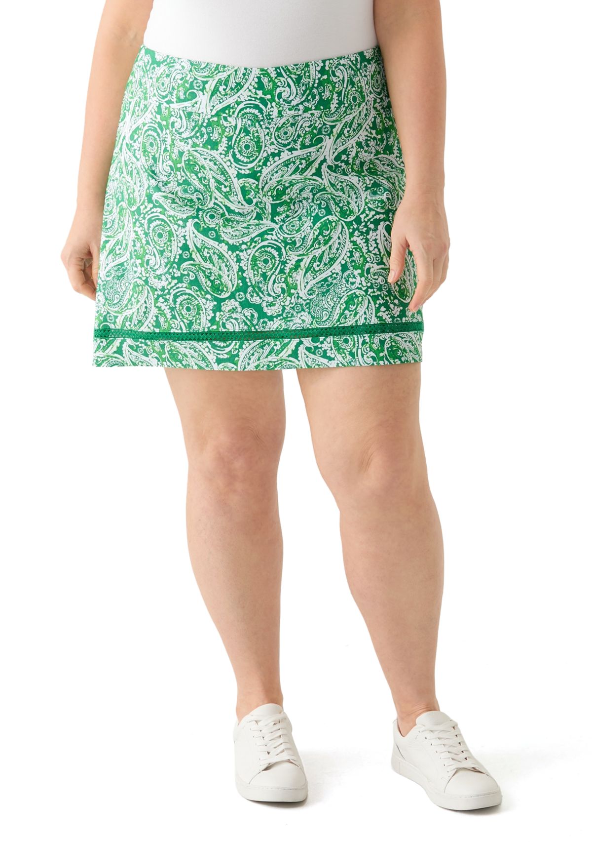 Plus Size Mill Crochet Trim Skirt