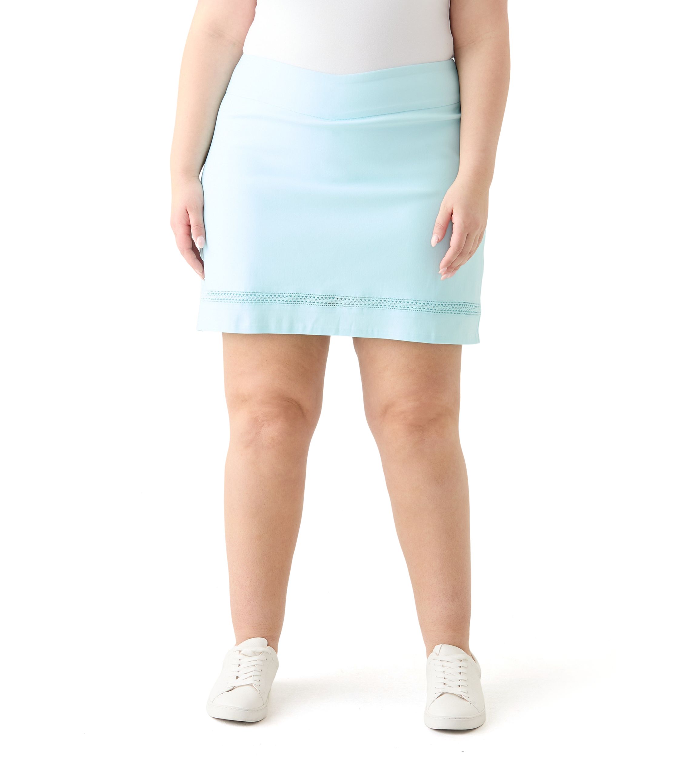 Plus Size Crochet Trim Skort