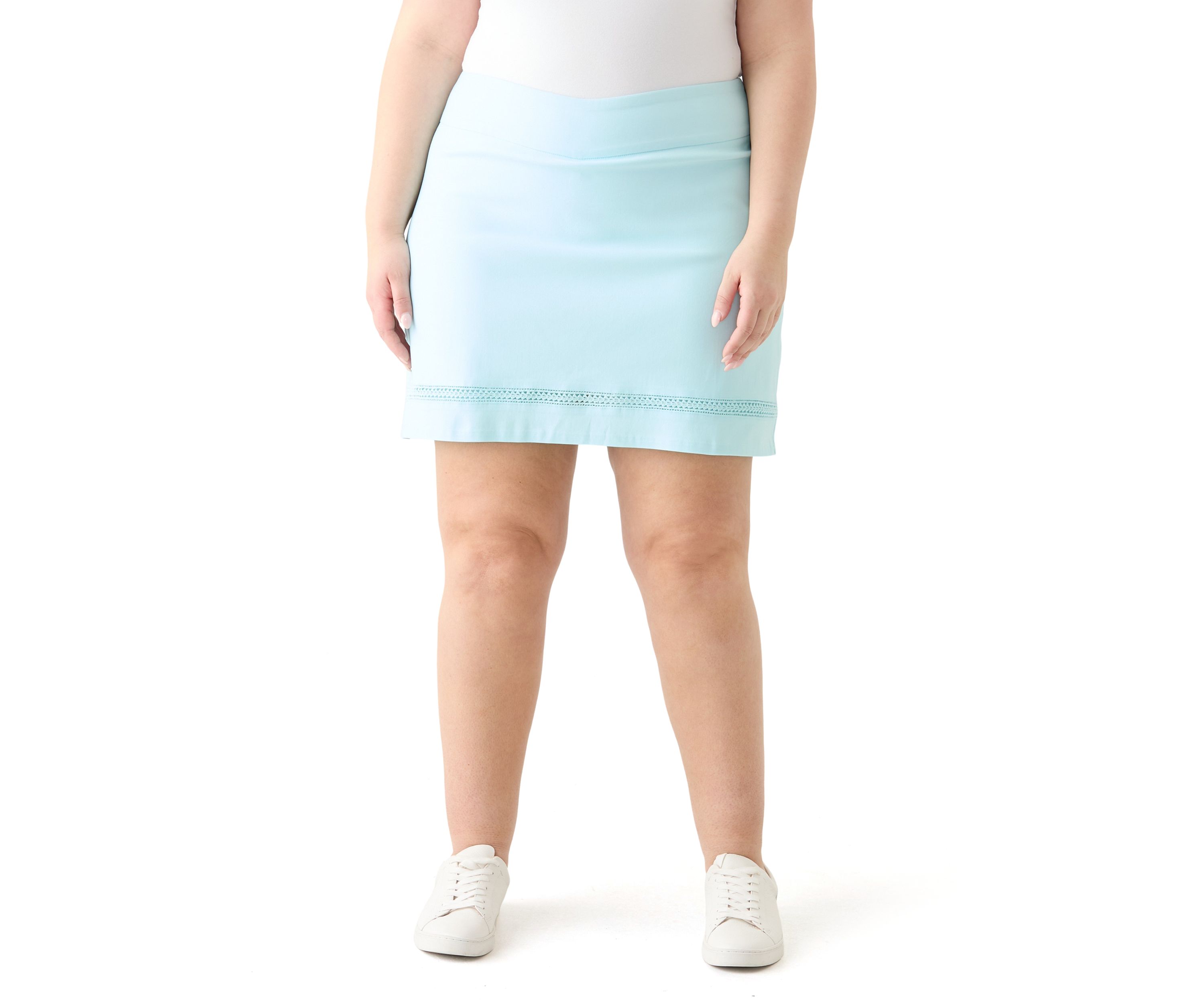 Plus Size Crochet Trim Skort