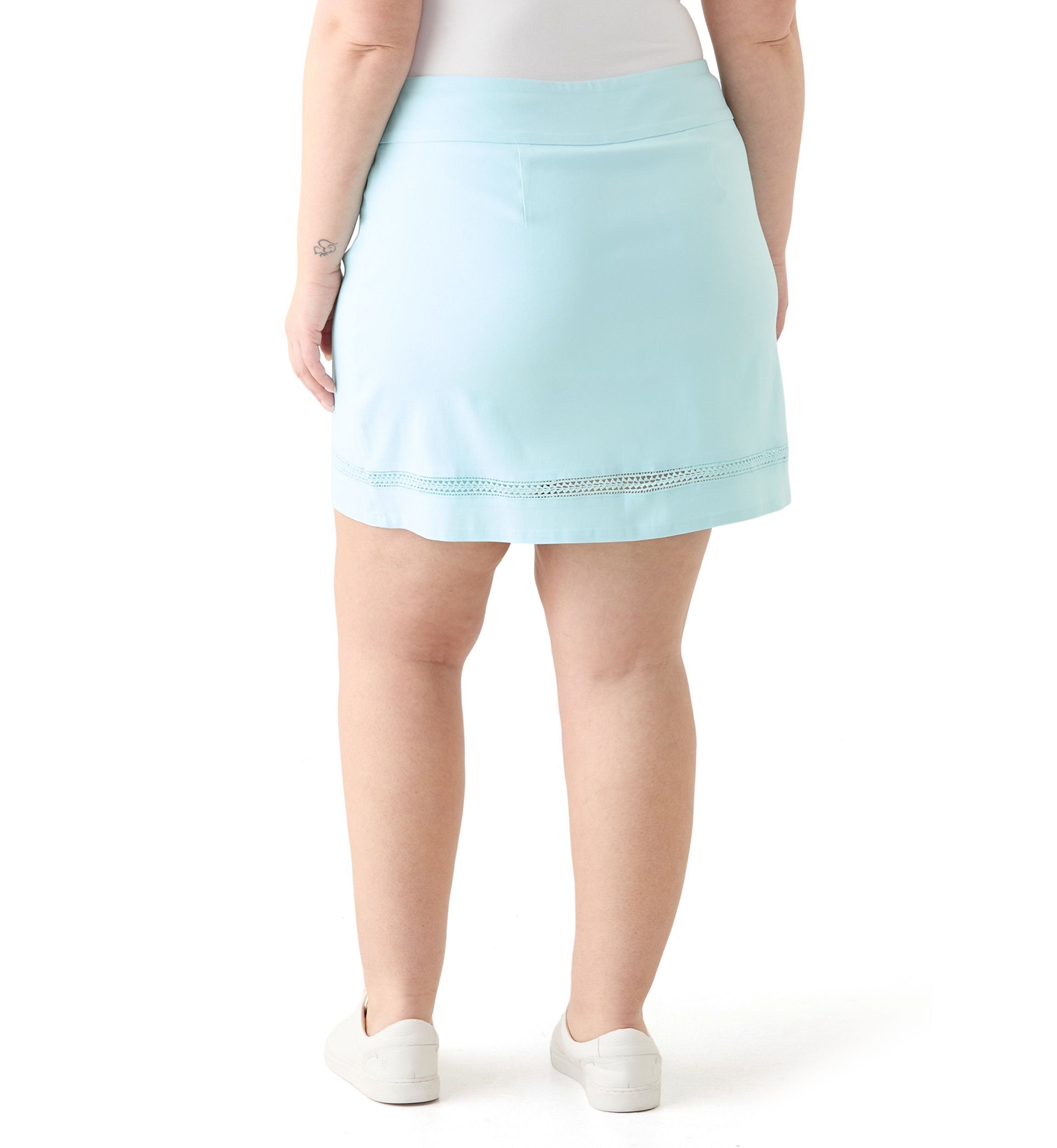 Plus Size Crochet Trim Skort