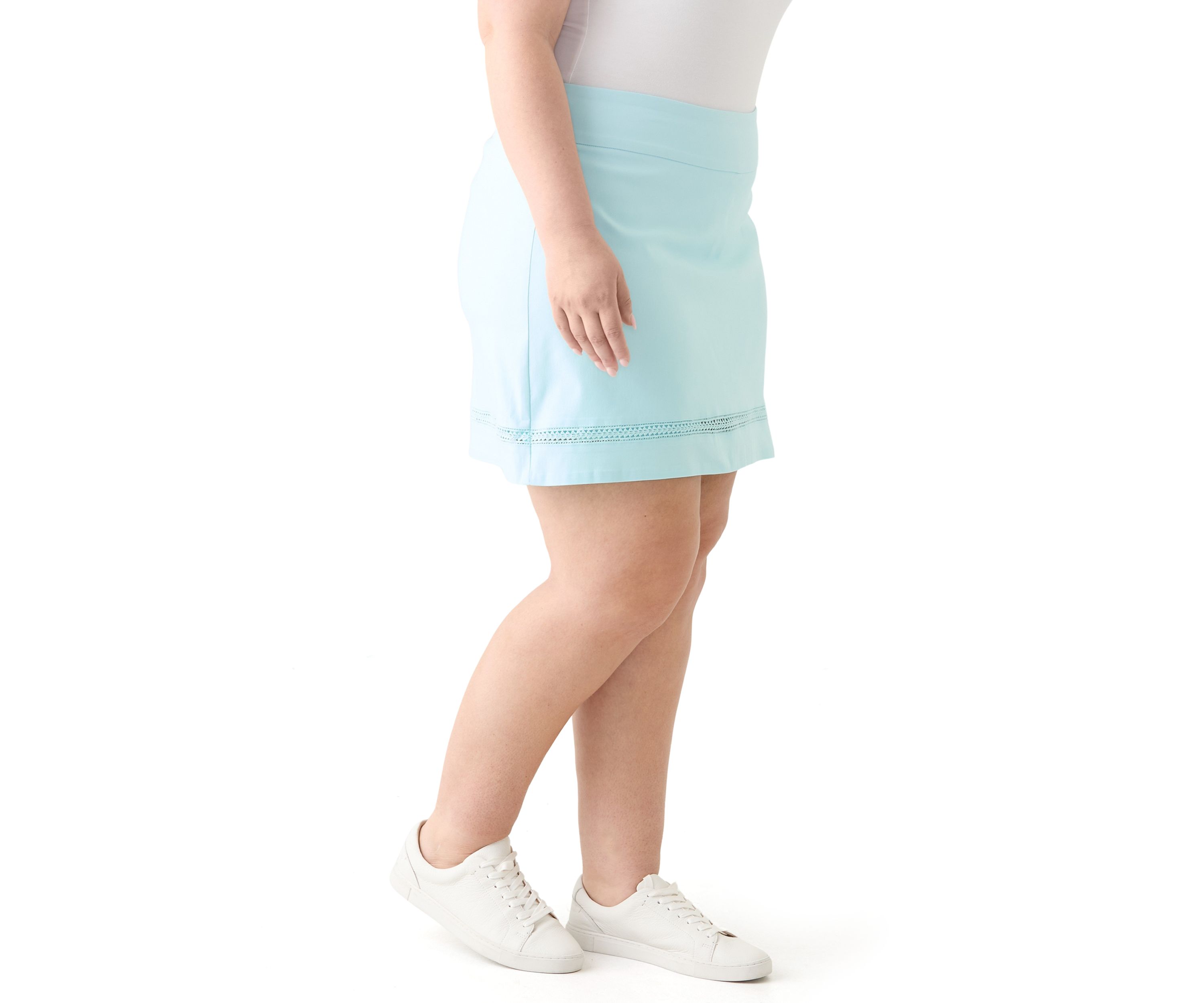 Plus Size Crochet Trim Skort