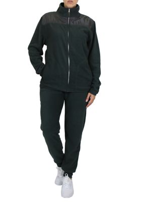 Galaxy by Harvic Women's 2-Piece Fashion Sweater & Jogger Polar Fleece Matching Set, Grey, 2XL