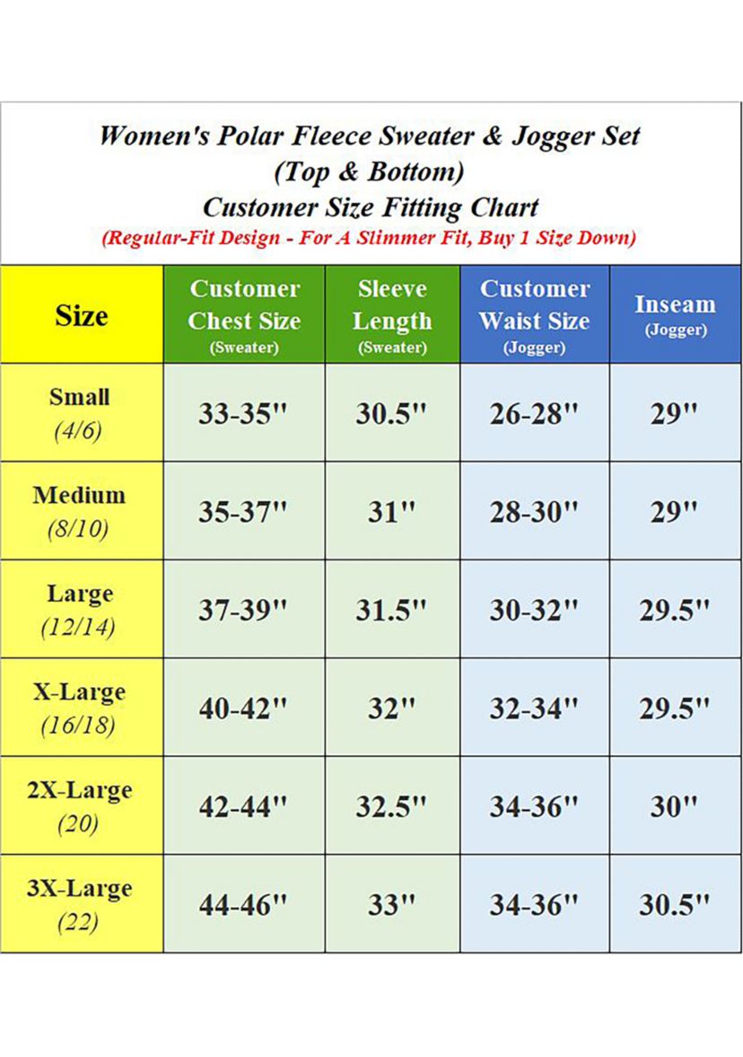 Womens 2-Piece Fashion Sweater & Jogger Polar Fleece Matching Set