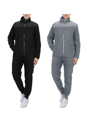 Galaxy by Harvic Women's Fashion Polar Fleece Matching Sets - 2 Pack, Black, 2XL