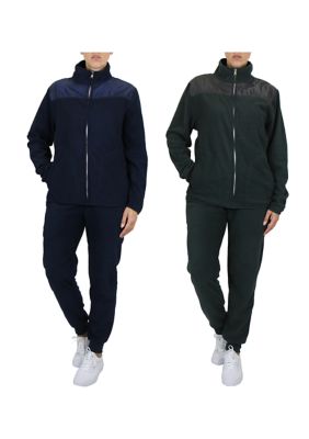 Galaxy by Harvic Women's Fashion Polar Fleece Matching Sets - 2 Pack, Navy Blue, 2XL