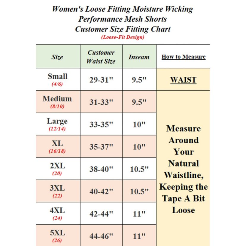 Womens Moisture-Wicking Performace Active Mesh Shorts