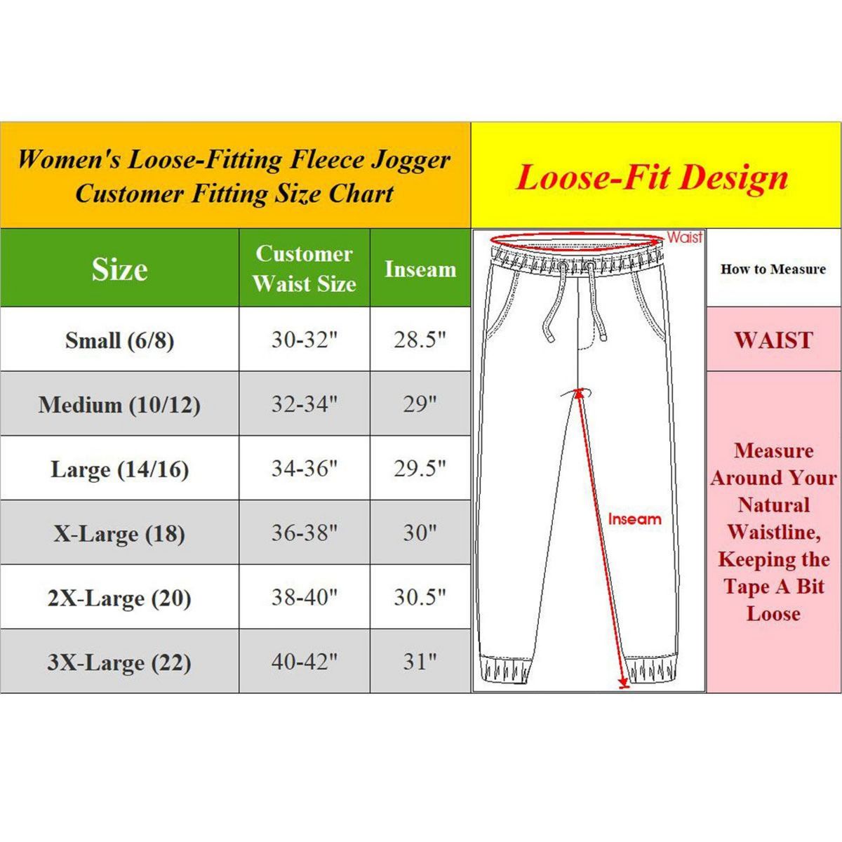 Womens Loose Fit  Heavyweight Classic Fleece Jogger Sweatpants- 3 Pack
