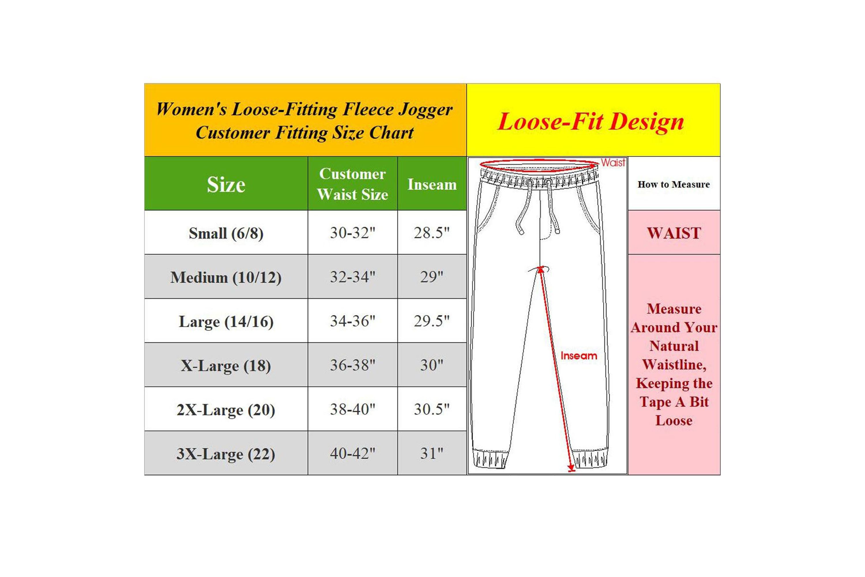 Womens Loose Fit  Heavyweight Classic Fleece Jogger Sweatpants- 3 Pack