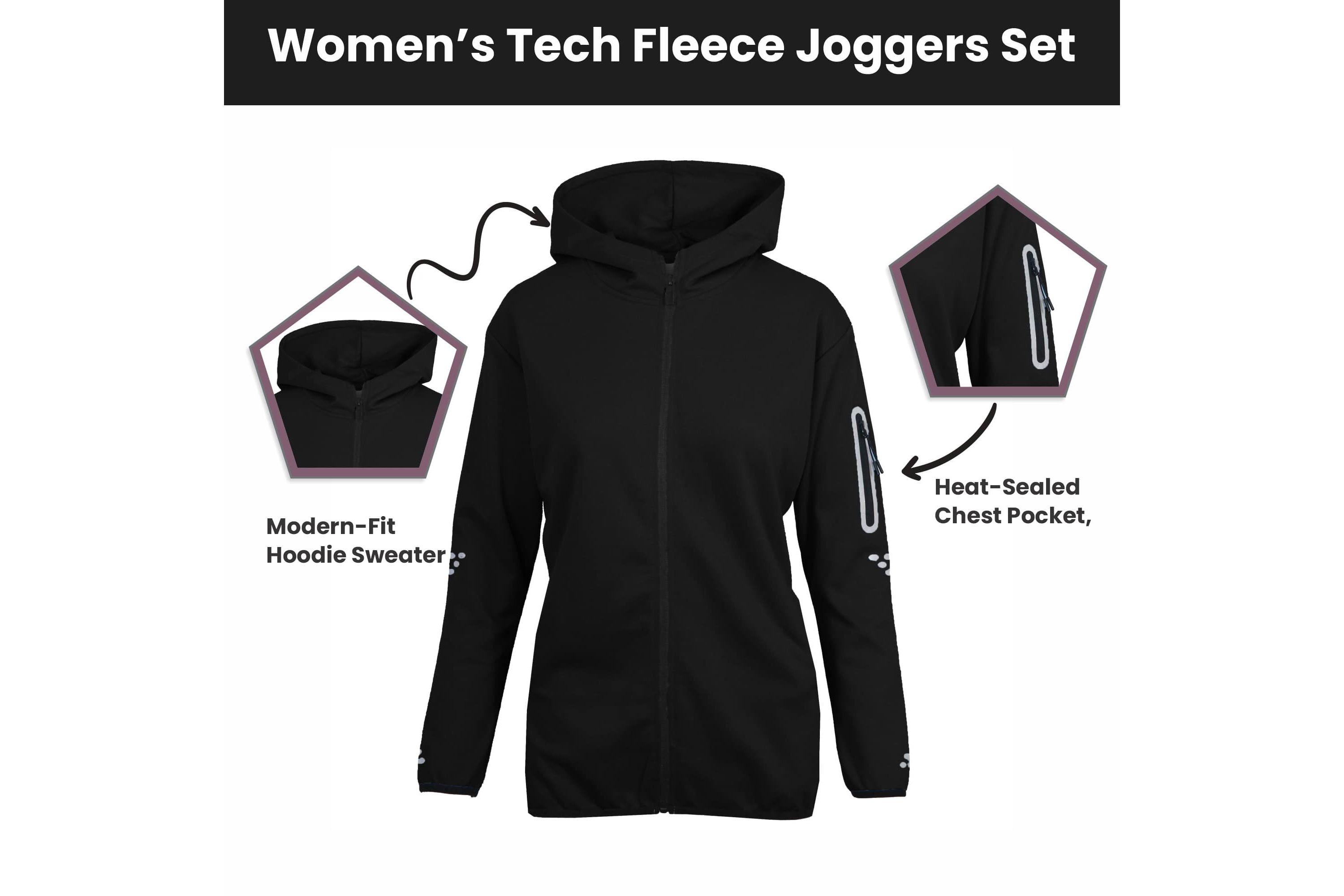 Junior Tech Fleece 2-Piece Set - Zipper Hoodie & Jogger Sweatpants, Soft Cotton Blend, Stylish & Comfortable