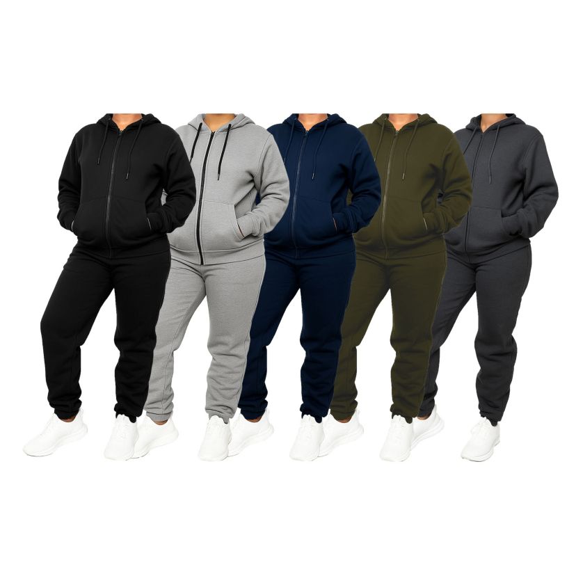 Blu Rock Blu Rock Women's Loose Fit Full-Zip Hoodie and Jogger