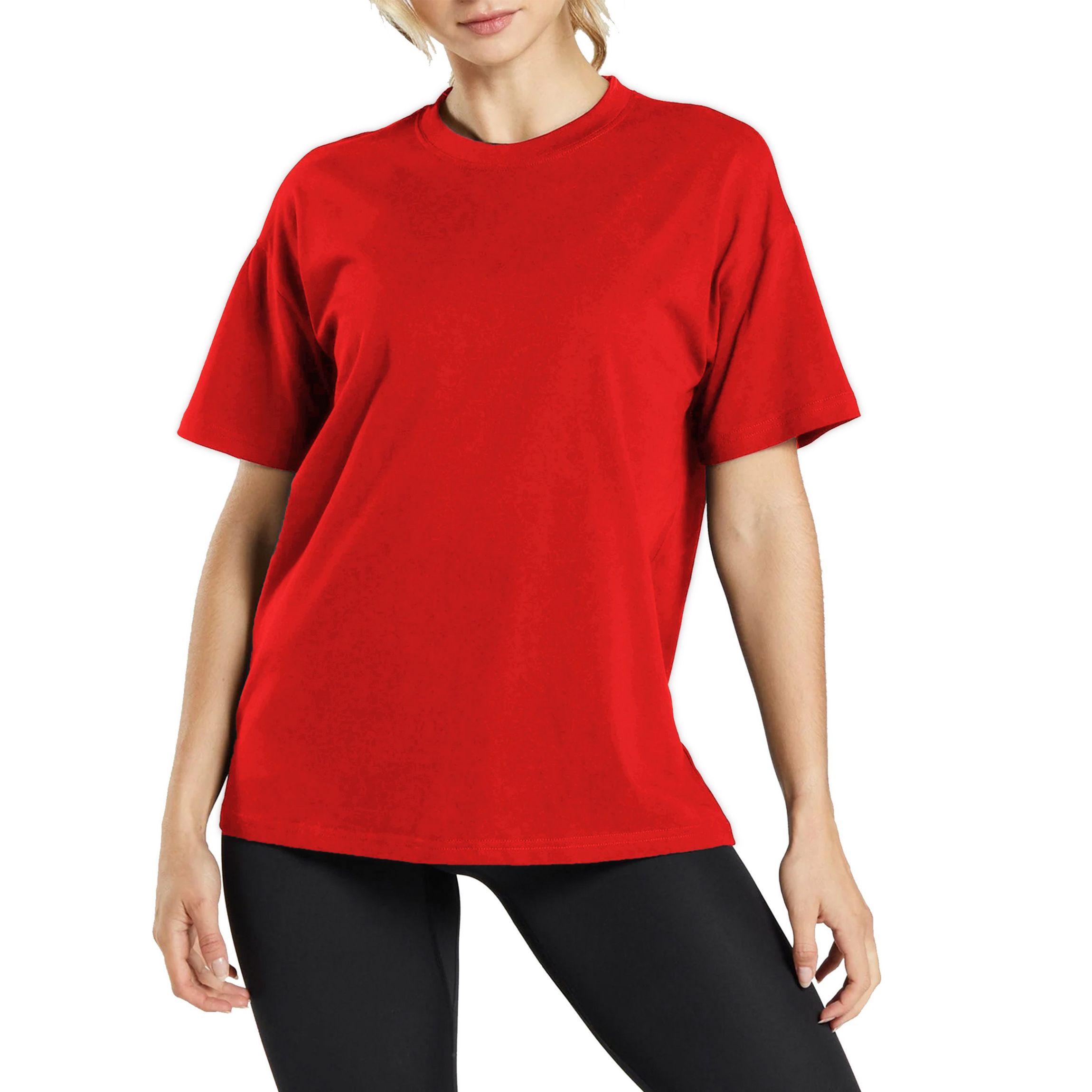 Galaxy By Harvic Womens Loose Fitting  Short Sleeve Crewneck Tee
