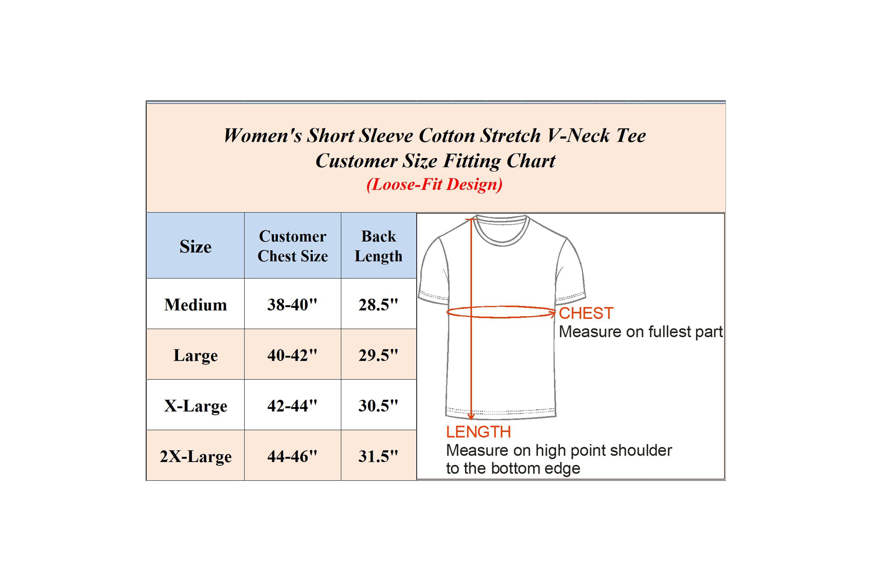 Blu Rock Womens Loose Fit  Short Sleeve V-Neck Cotton Stretch Tees-5 Pack