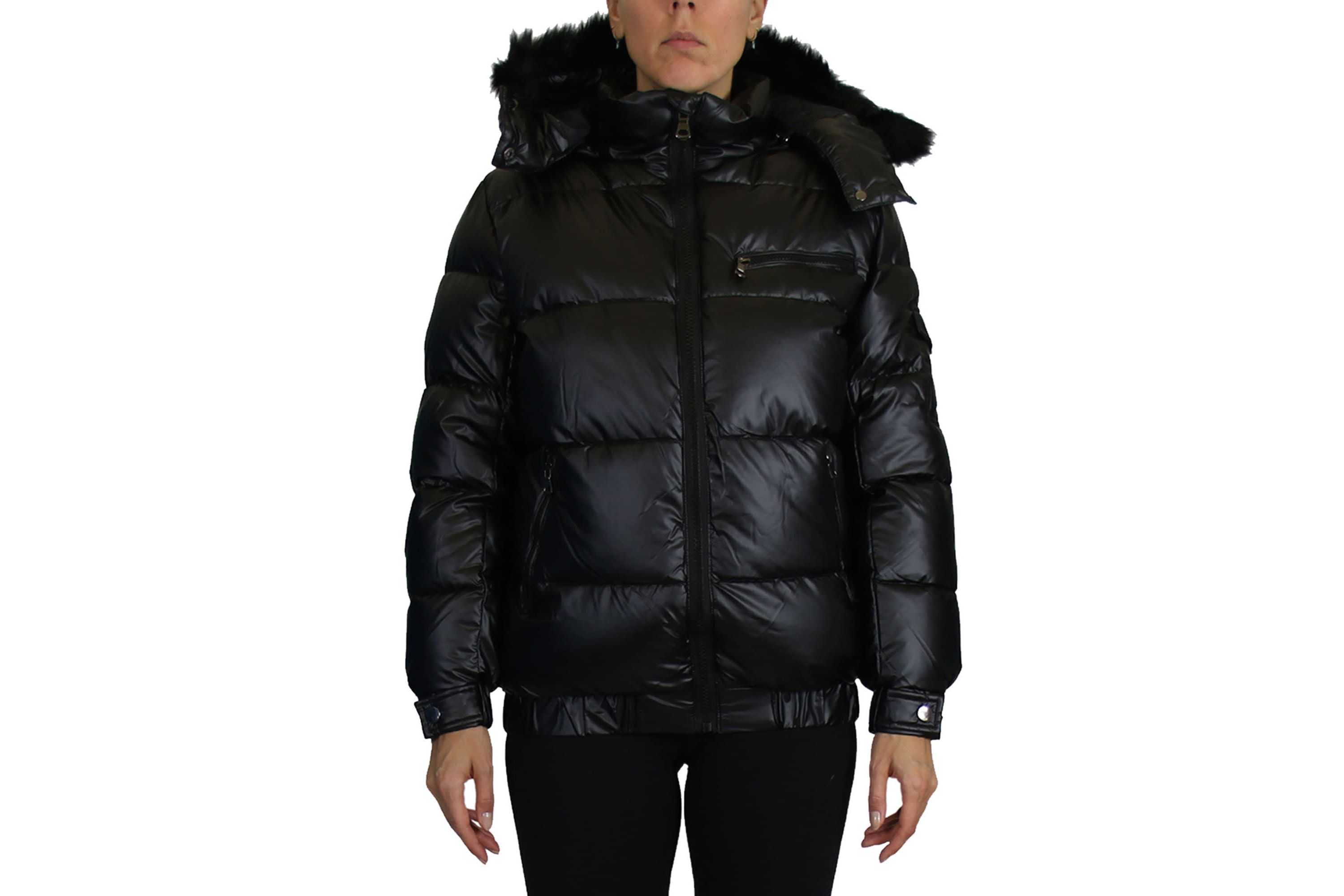 Spire By Galaxy Womens Full Zip Heavyweight Bubble Jacket With Detachable Faux Fur Hood