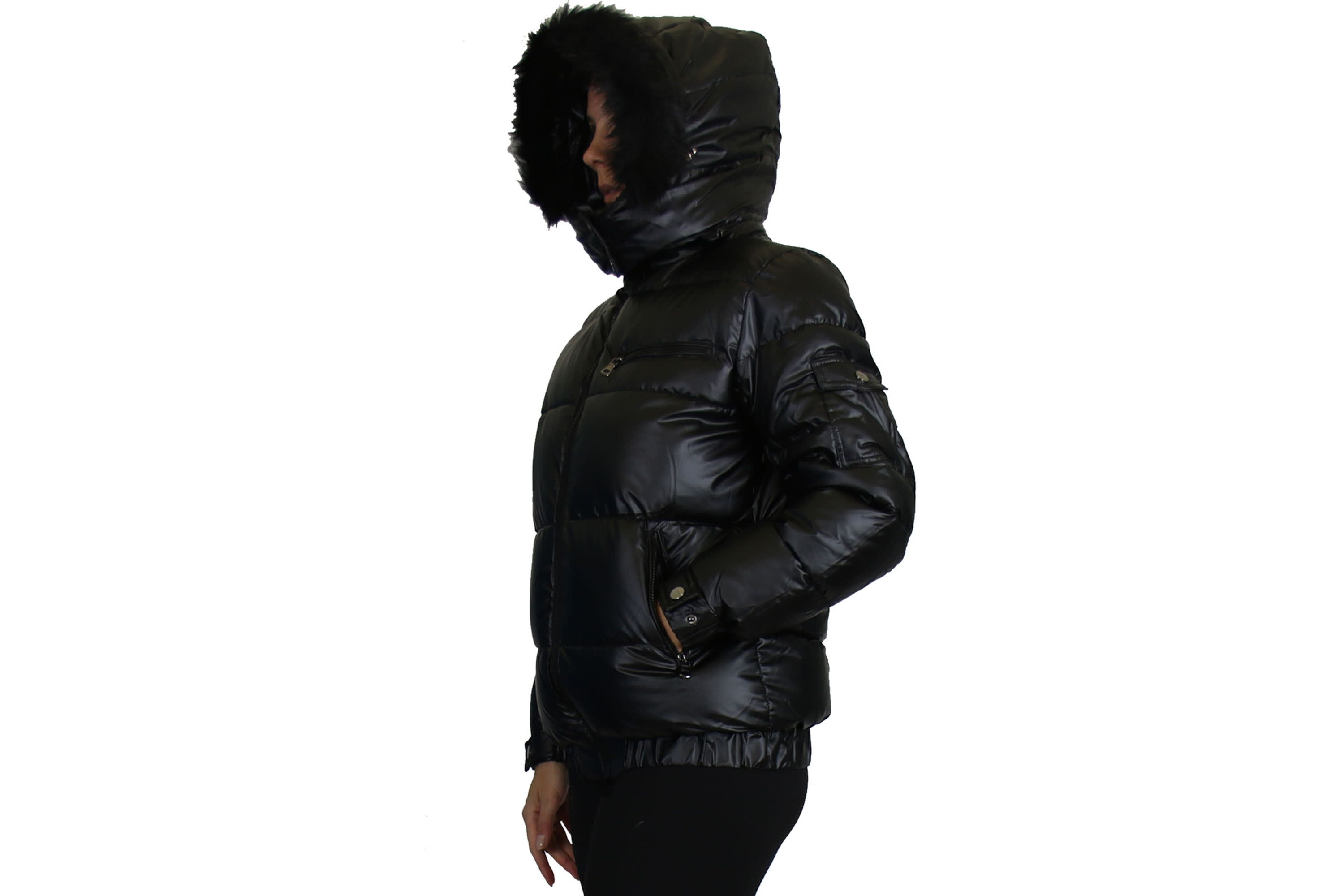 Spire By Galaxy Womens Full Zip Heavyweight Bubble Jacket With Detachable Faux Fur Hood
