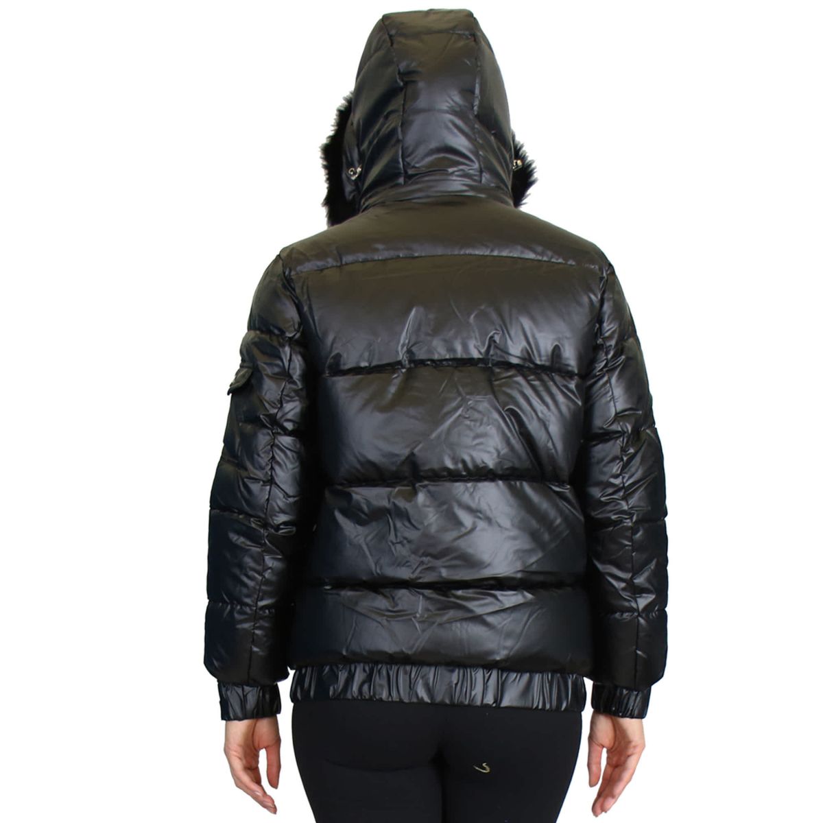 Spire By Galaxy Womens Full Zip Heavyweight Bubble Jacket With Detachable Faux Fur Hood