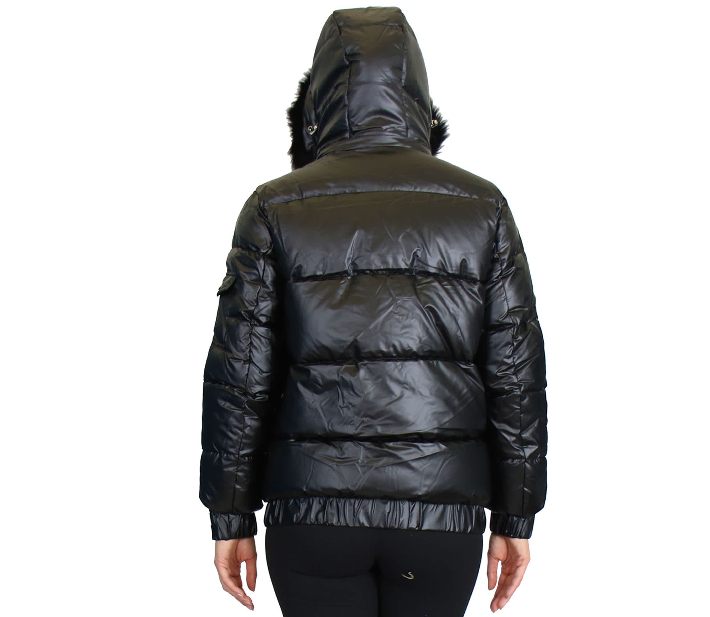 Spire By Galaxy Womens Full Zip Heavyweight Bubble Jacket With Detachable Faux Fur Hood