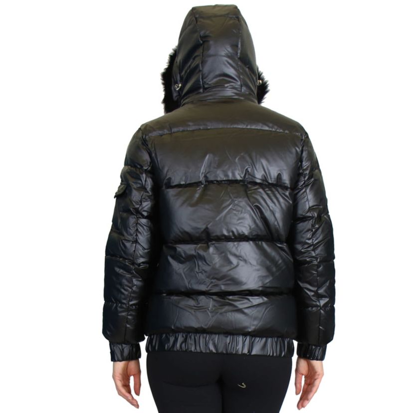 Spire By Galaxy Womens Full Zip Heavyweight Bubble Jacket With Detachable Faux Fur Hood