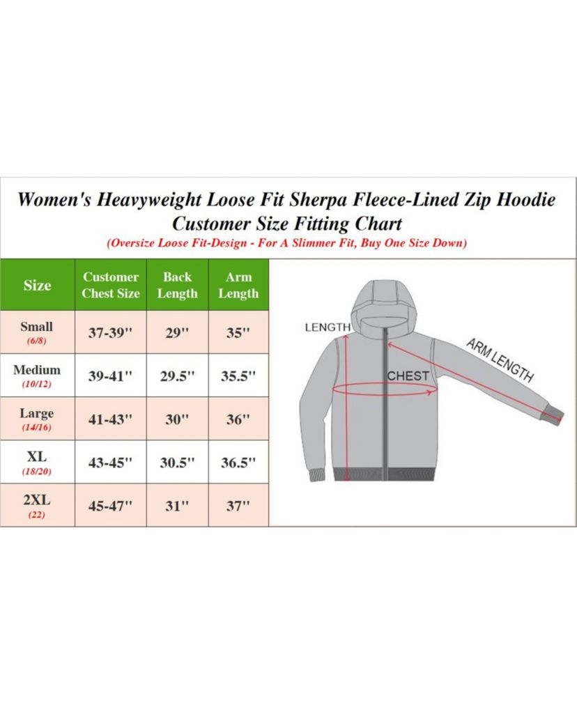 Womens Loose Fit Sherpa Lined Fleece Zip-Up Hoodie-2 Pack
