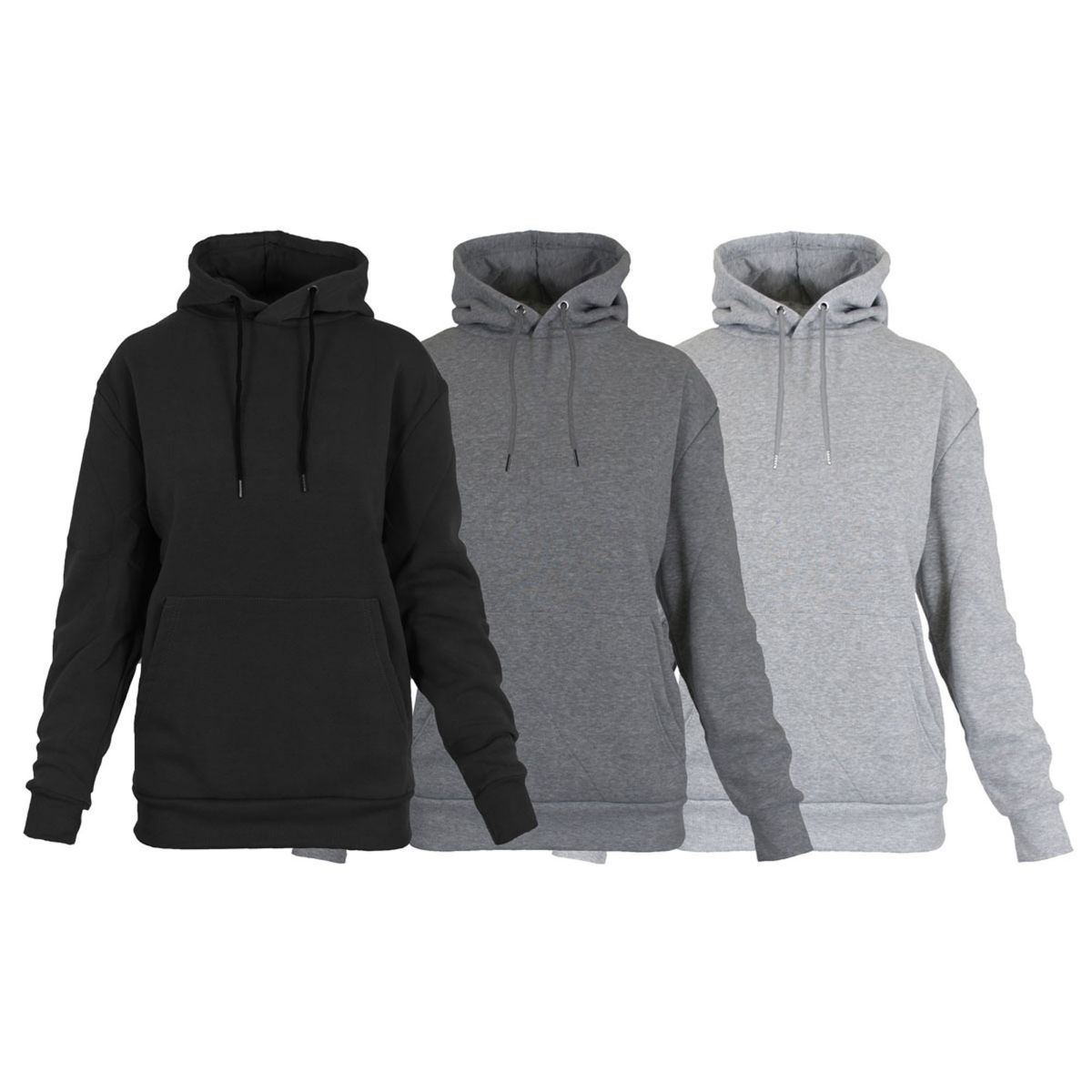Womens Heavyweight Loose Fit Fleece-Lined Pullover Hoodie Sweater-3 Pack