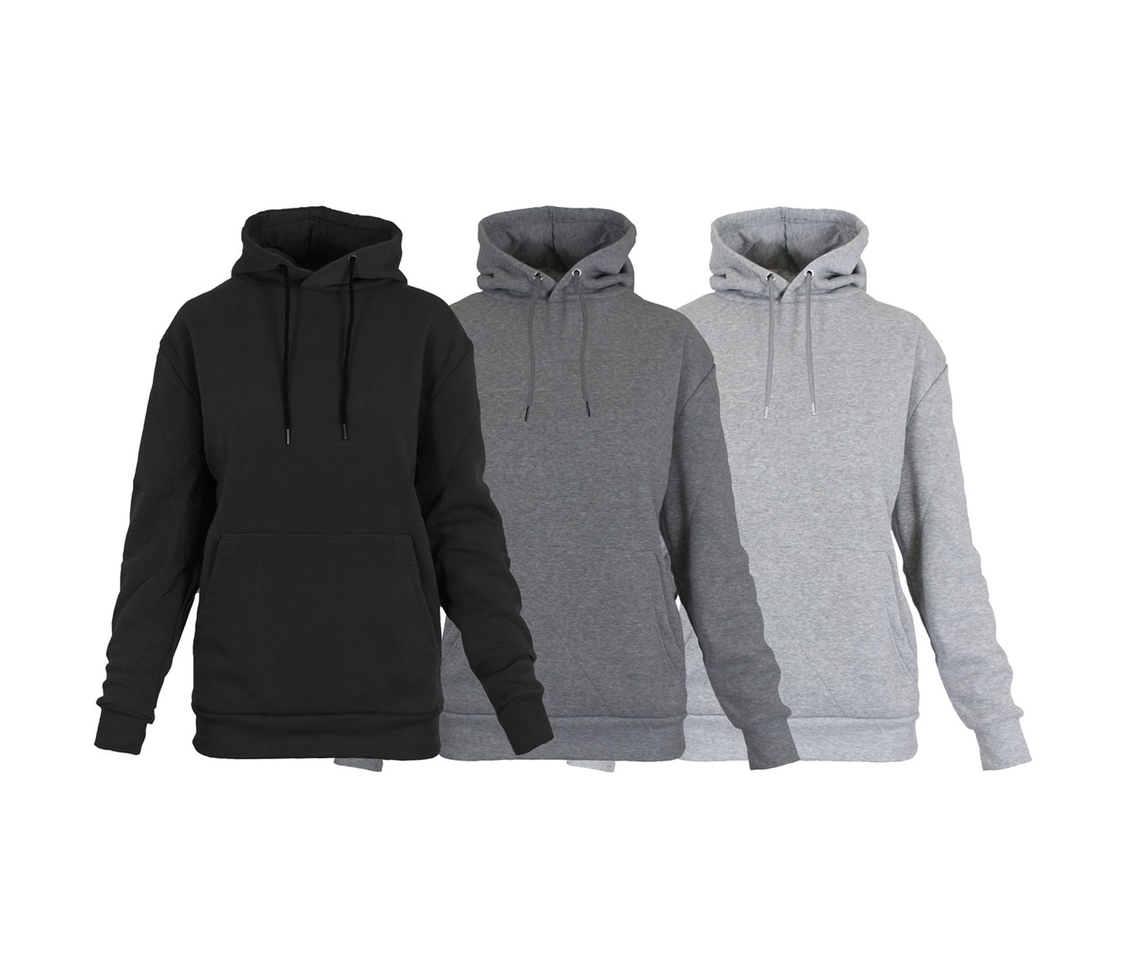 Womens Heavyweight Loose Fit Fleece-Lined Pullover Hoodie Sweater-3 Pack