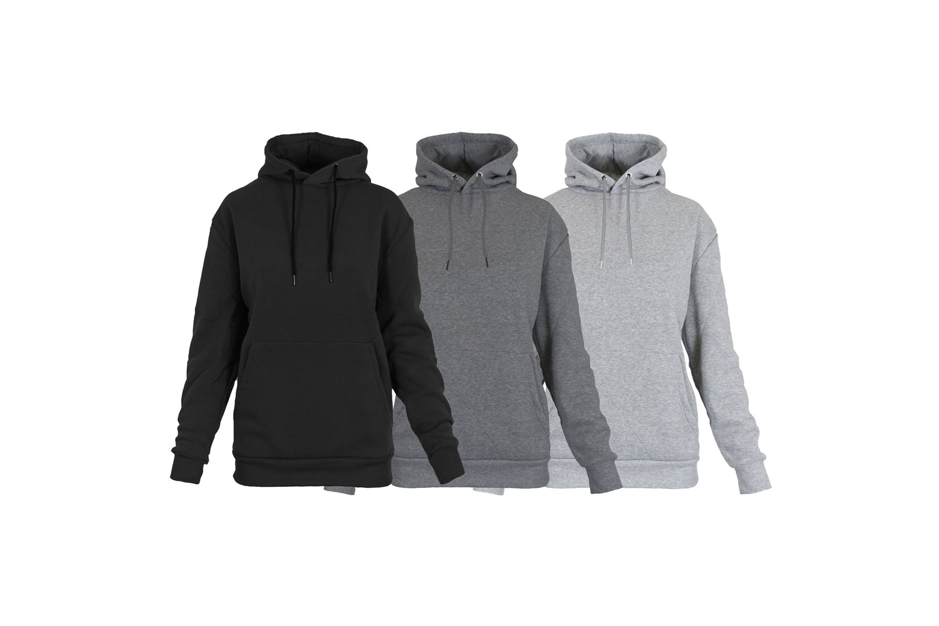 Womens Heavyweight Loose Fit Fleece-Lined Pullover Hoodie Sweater-3 Pack