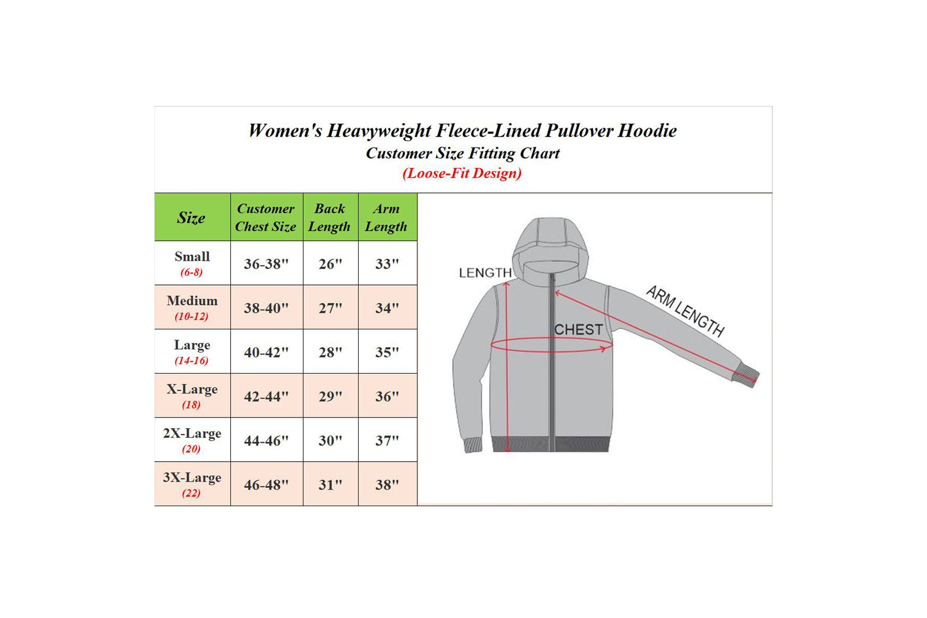 Womens Heavyweight Loose Fit Fleece-Lined Pullover Hoodie Sweater-3 Pack