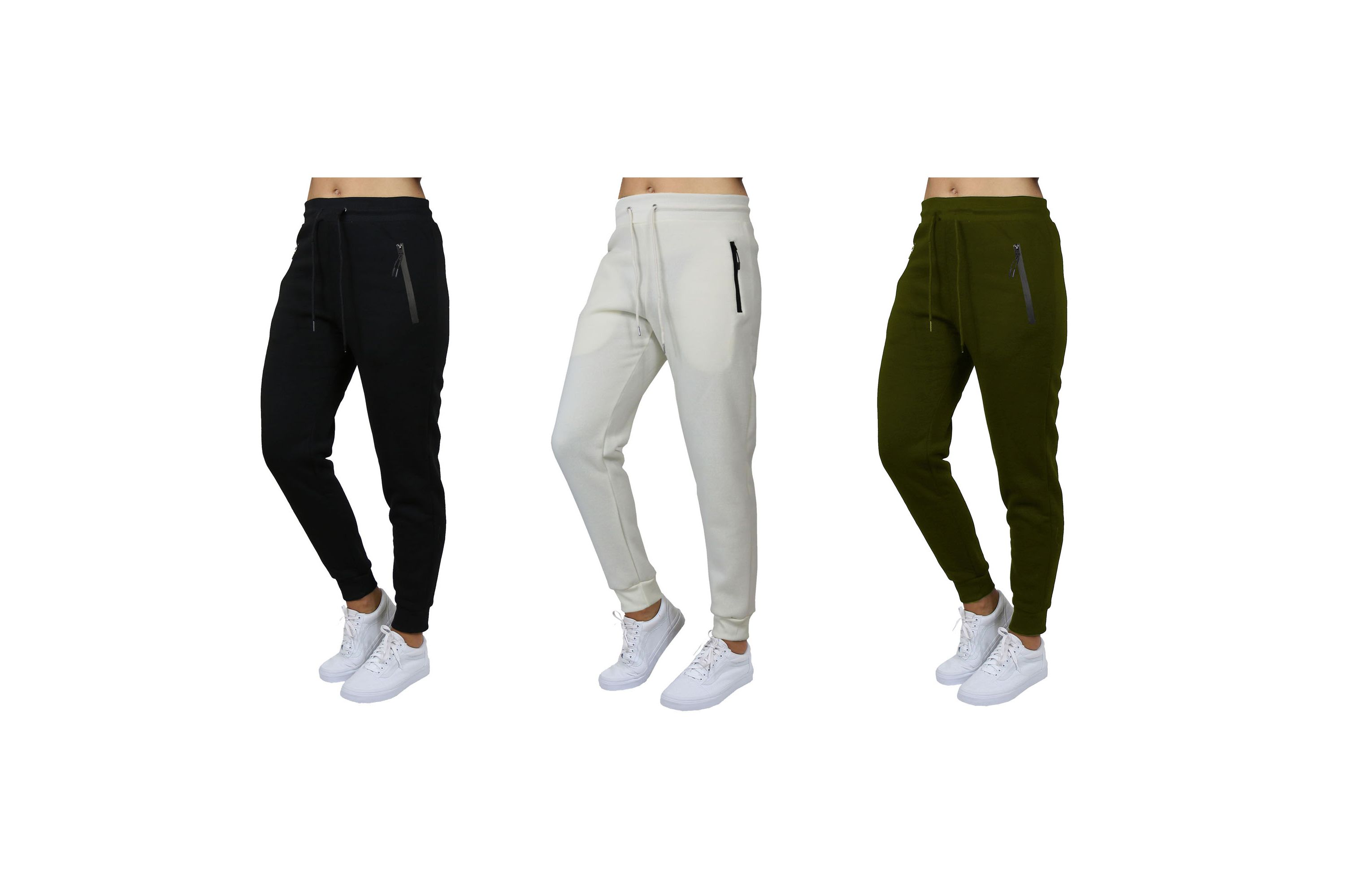 Womens Modern Fit Fleece Lined Joggers -3 Pack