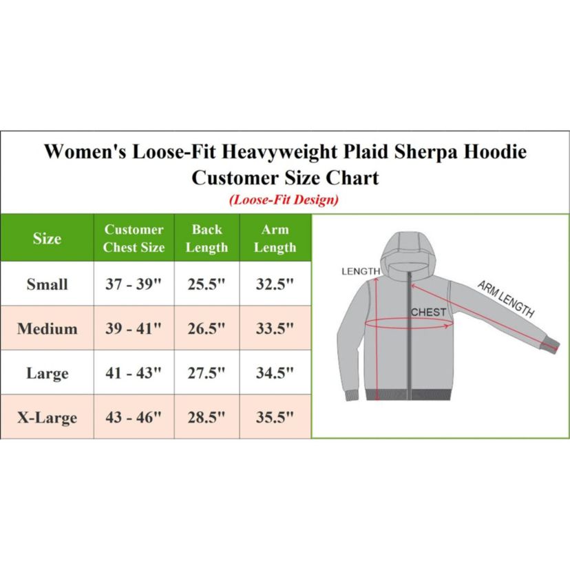 2-Pack Womens Plaid Sherpa Hoodie