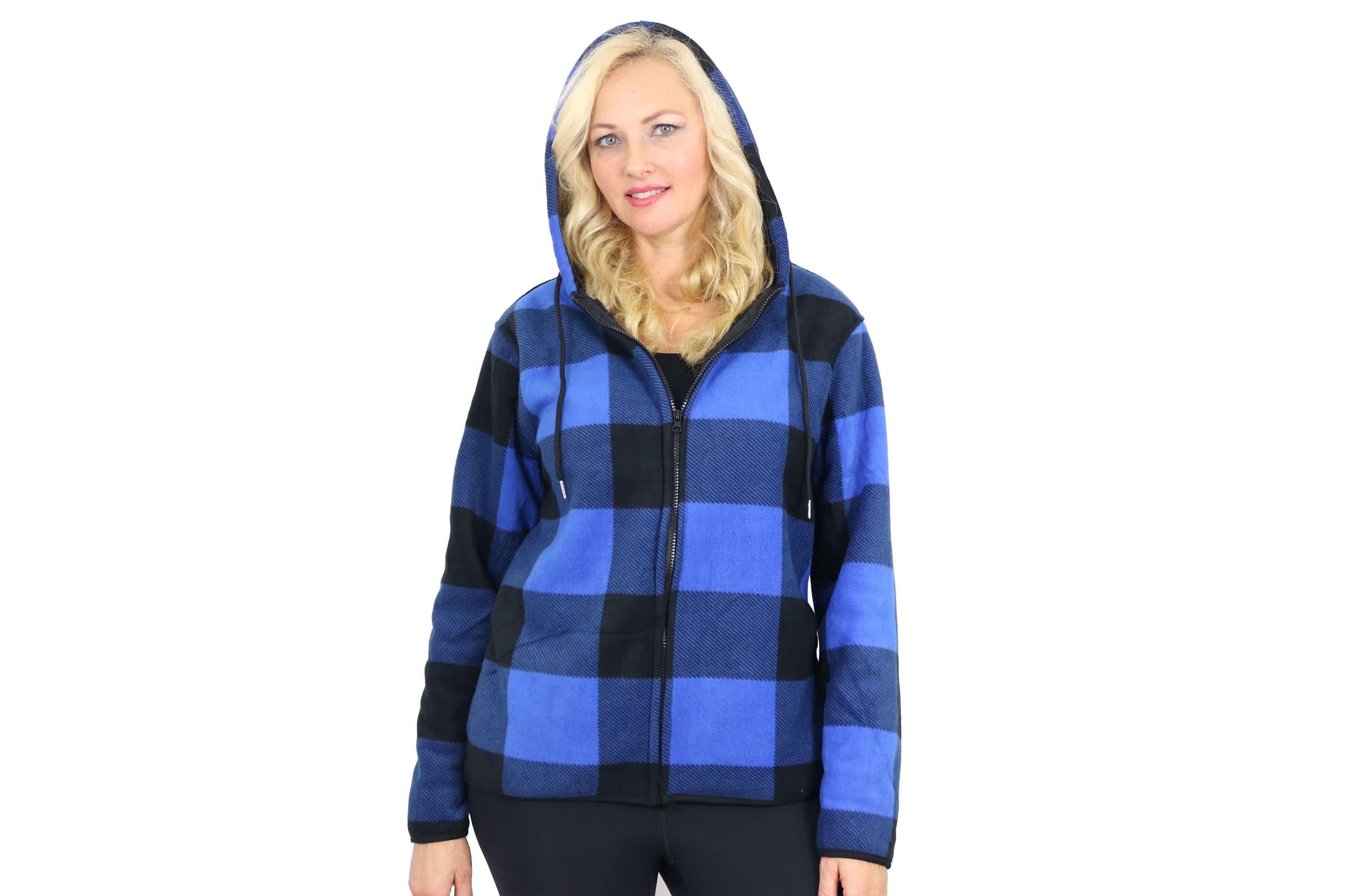Womens Plaid Sherpa Hoodie