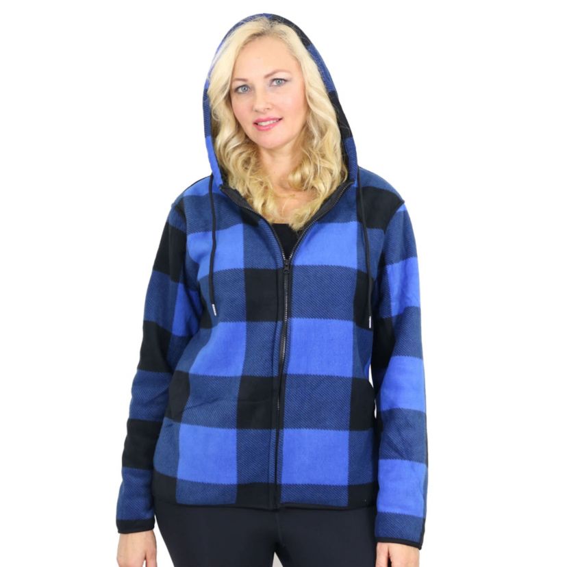 Womens Plaid Sherpa Hoodie