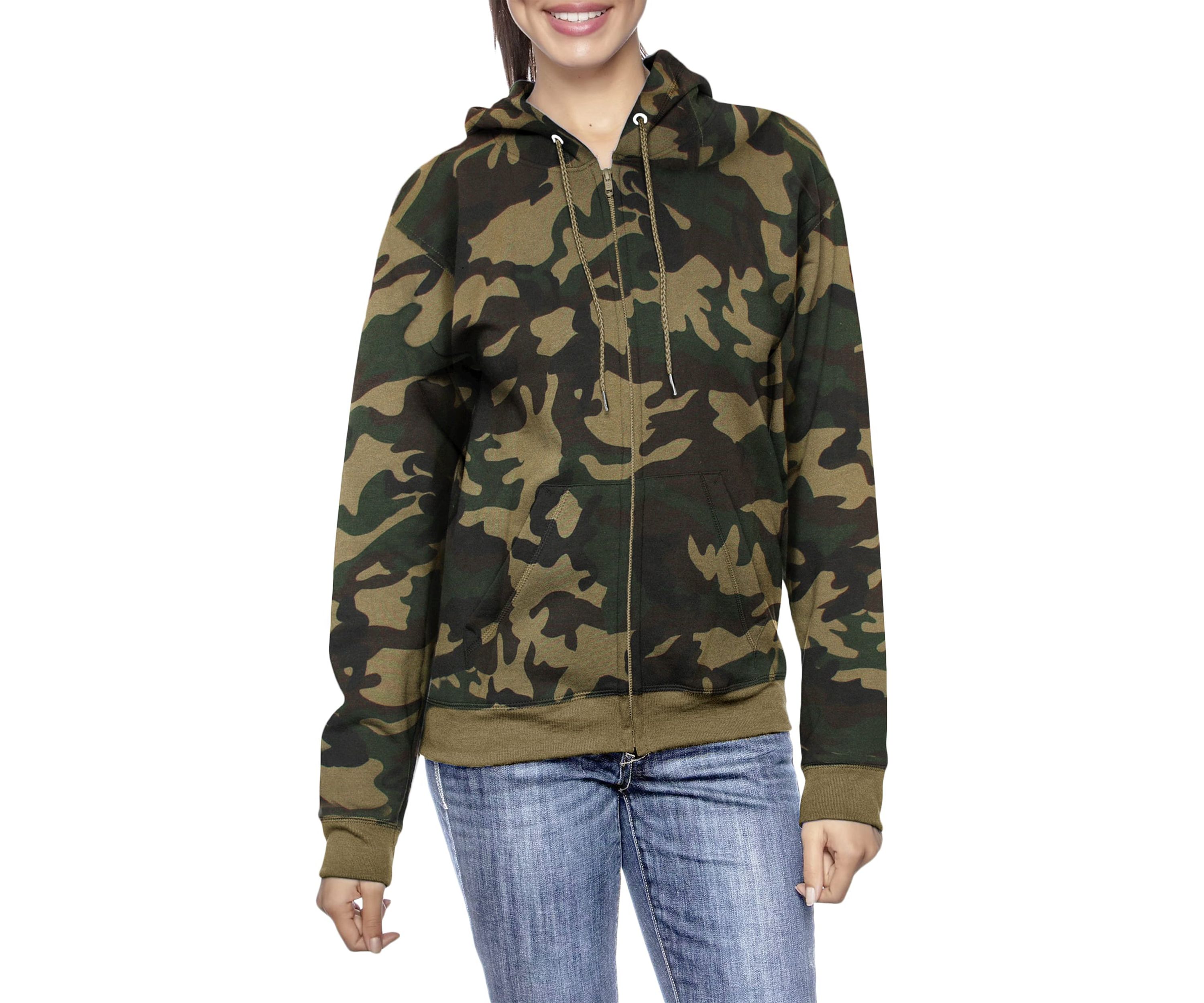 Womens Fleece-Lined Loose-Fit Full-Zip Sweater Hoodie