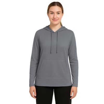 Galaxy by Harvic Blue Ice Women's Loose Fit Cotton Lightweight Casual Pullover Drawstring Hoodie With Pocket, Grey, XL