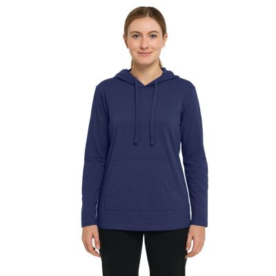 Galaxy by Harvic Blue Ice Women's Loose Fit Cotton Lightweight Casual Pullover Drawstring Hoodie With Pocket, Navy Blue, XL