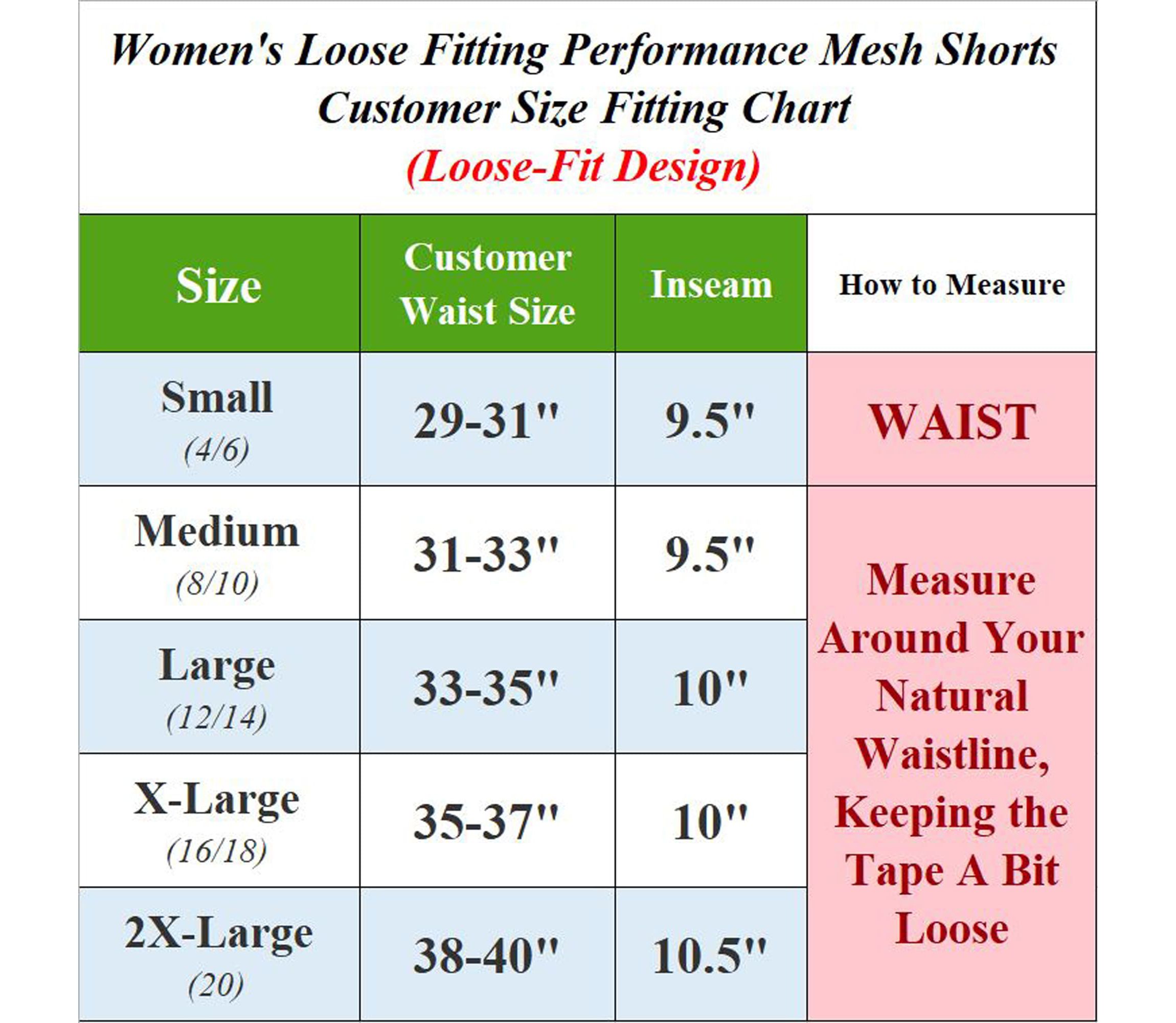 Jump Start Womens Loose Fit Lightweight Breathable Moisture Wicking Mesh Shorts
