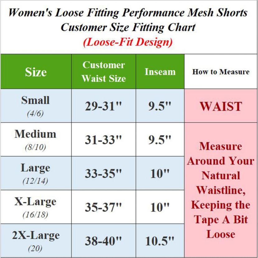 Jump Start Womens Loose Fit Lightweight Breathable Moisture Wicking Mesh Shorts