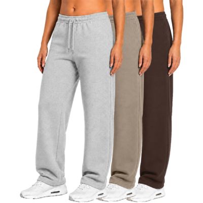 Blu Rock Women's Loose Fit Tech Fleece Performance Sweatpants with Open Bottom-3 Pack, XXL