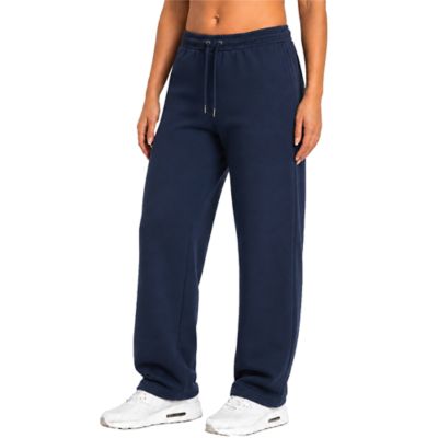 Blu Rock Women's Loose Fit Tech Fleece Performance Sweatpants with Open Bottom, Navy Blue, XXL