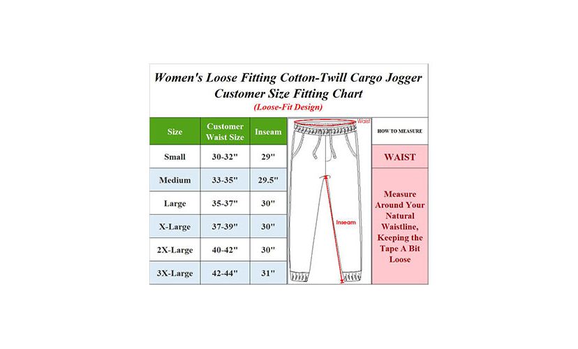 Galaxy By Harvic Womens Loose  Fit  Cotton Flex Stretch Cargo Jogger Pants-2 Pack