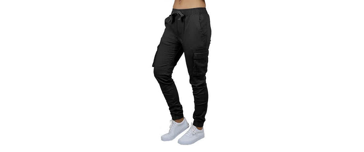 Galaxy By Harvic Womens Loose  Fit  Cotton Flex Stretch Cargo Jogger Pants