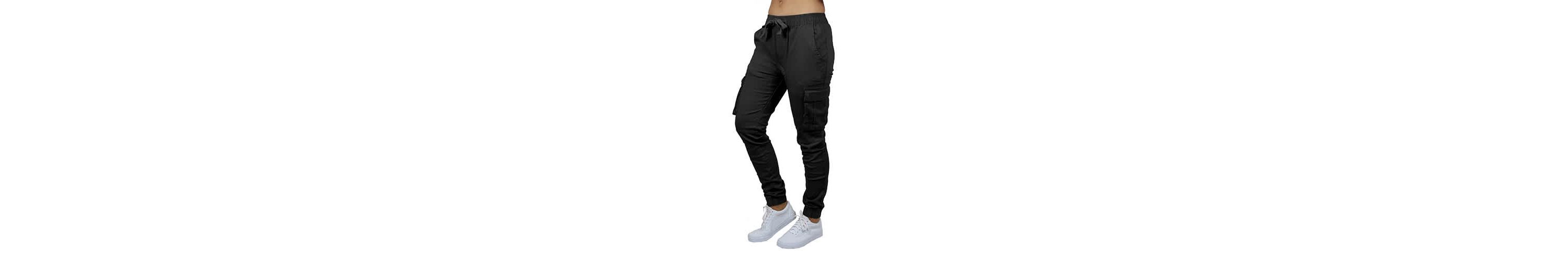 Galaxy By Harvic Womens Loose  Fit  Cotton Flex Stretch Cargo Jogger Pants