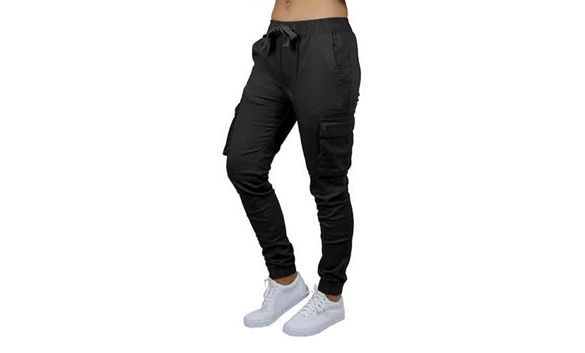 Galaxy By Harvic Womens Loose  Fit  Cotton Flex Stretch Cargo Jogger Pants