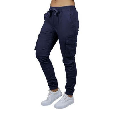 Galaxy By Harvic Women's Loose Fit Cotton Flex Stretch Cargo Jogger Pants