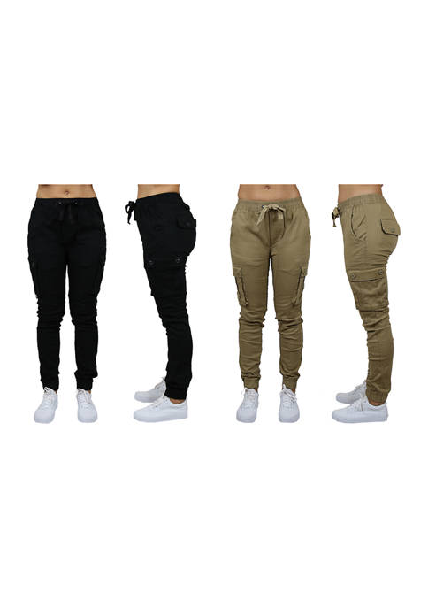 Womens Cotton Stretch Twil Cargo Joggers (2 Pack)