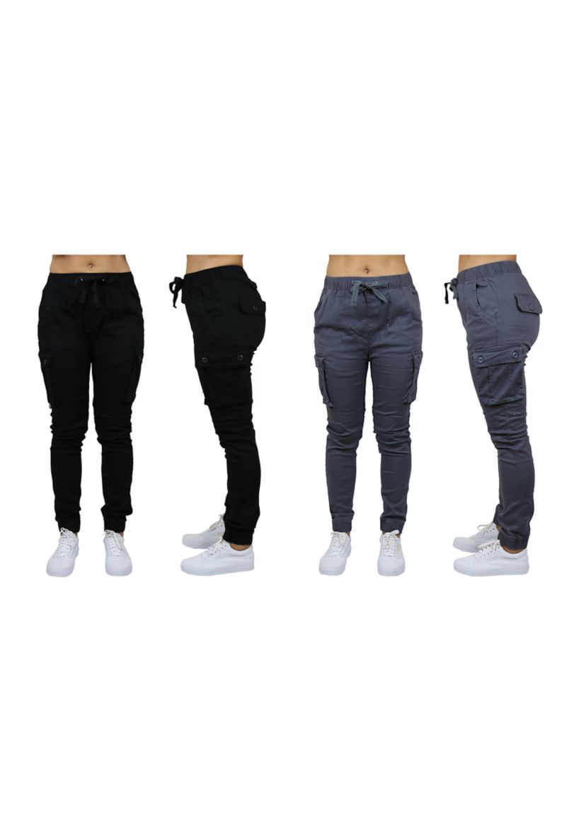 Womens Cotton Stretch Twil Cargo Joggers (2 Pack)